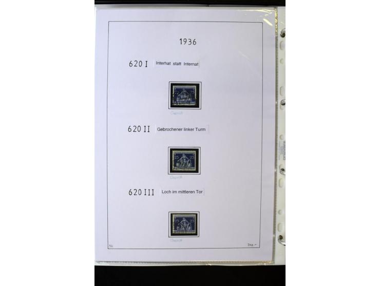 1923/45, gestempelte kpl. Sammlung mit u.a. Mi.-Nr. 346y, 356Xx, 357Xx, 393Y, 398X, 399X (Firmenlochung), 452b, Bl.2 (fleckig