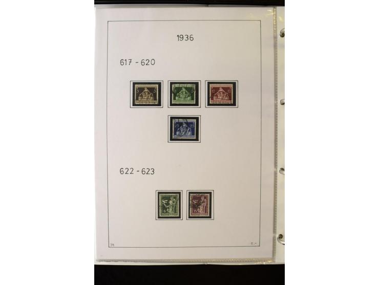 1923/45, gestempelte kpl. Sammlung mit u.a. Mi.-Nr. 346y, 356Xx, 357Xx, 393Y, 398X, 399X (Firmenlochung), 452b, Bl.2 (fleckig