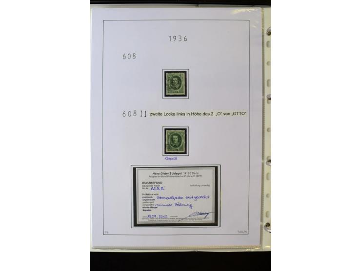 1923/45, gestempelte kpl. Sammlung mit u.a. Mi.-Nr. 346y, 356Xx, 357Xx, 393Y, 398X, 399X (Firmenlochung), 452b, Bl.2 (fleckig
