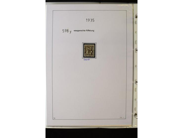 1923/45, gestempelte kpl. Sammlung mit u.a. Mi.-Nr. 346y, 356Xx, 357Xx, 393Y, 398X, 399X (Firmenlochung), 452b, Bl.2 (fleckig