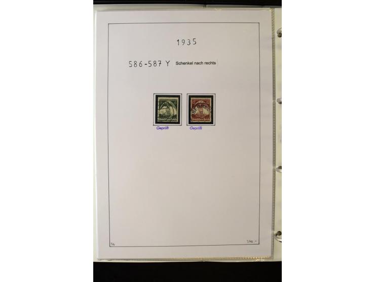 1923/45, gestempelte kpl. Sammlung mit u.a. Mi.-Nr. 346y, 356Xx, 357Xx, 393Y, 398X, 399X (Firmenlochung), 452b, Bl.2 (fleckig