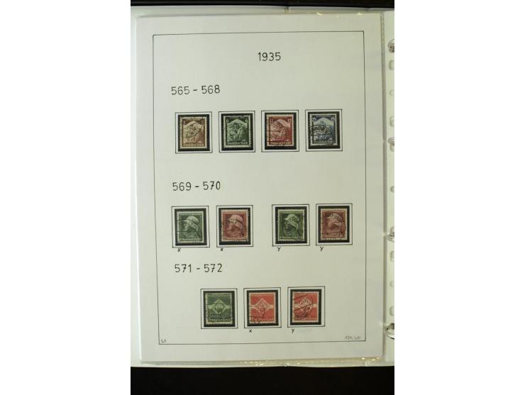 1923/45, gestempelte kpl. Sammlung mit u.a. Mi.-Nr. 346y, 356Xx, 357Xx, 393Y, 398X, 399X (Firmenlochung), 452b, Bl.2 (fleckig