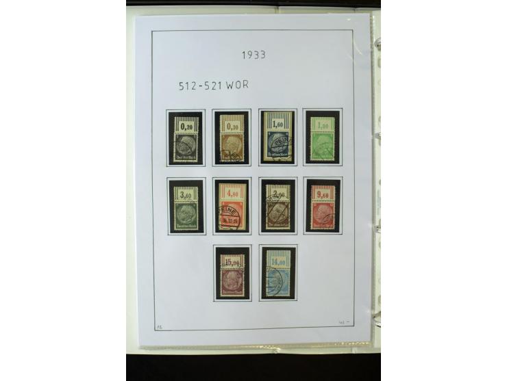 1923/45, gestempelte kpl. Sammlung mit u.a. Mi.-Nr. 346y, 356Xx, 357Xx, 393Y, 398X, 399X (Firmenlochung), 452b, Bl.2 (fleckig