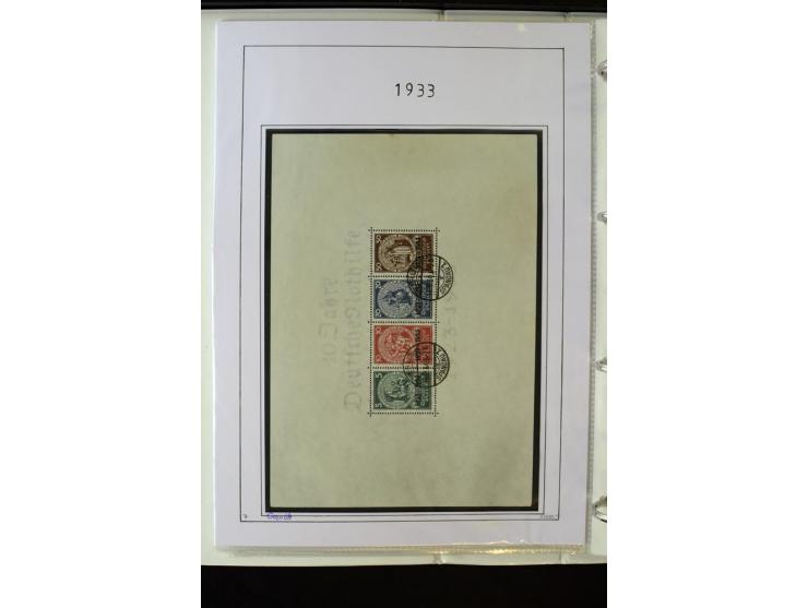 1923/45, gestempelte kpl. Sammlung mit u.a. Mi.-Nr. 346y, 356Xx, 357Xx, 393Y, 398X, 399X (Firmenlochung), 452b, Bl.2 (fleckig