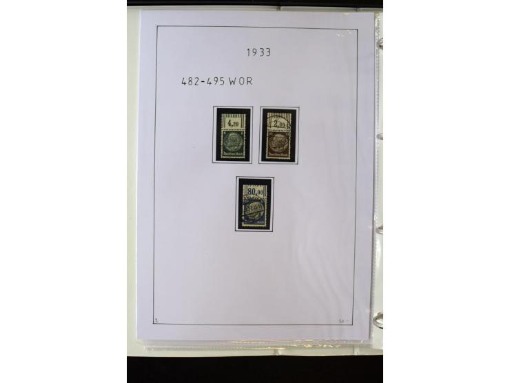 1923/45, gestempelte kpl. Sammlung mit u.a. Mi.-Nr. 346y, 356Xx, 357Xx, 393Y, 398X, 399X (Firmenlochung), 452b, Bl.2 (fleckig