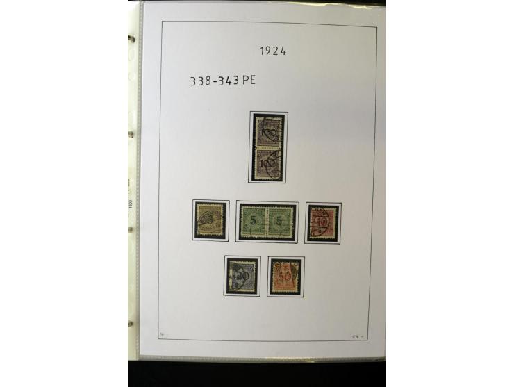 1923/45, gestempelte kpl. Sammlung mit u.a. Mi.-Nr. 346y, 356Xx, 357Xx, 393Y, 398X, 399X (Firmenlochung), 452b, Bl.2 (fleckig
