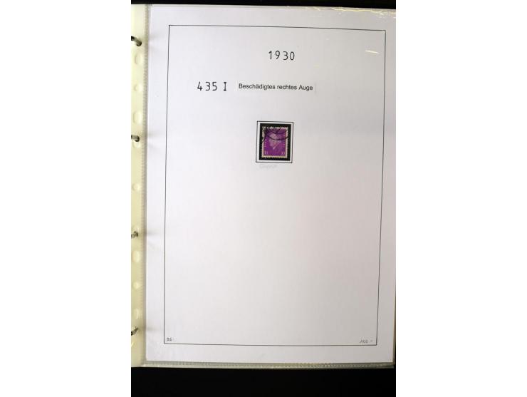 1923/45, gestempelte kpl. Sammlung mit u.a. Mi.-Nr. 346y, 356Xx, 357Xx, 393Y, 398X, 399X (Firmenlochung), 452b, Bl.2 (fleckig