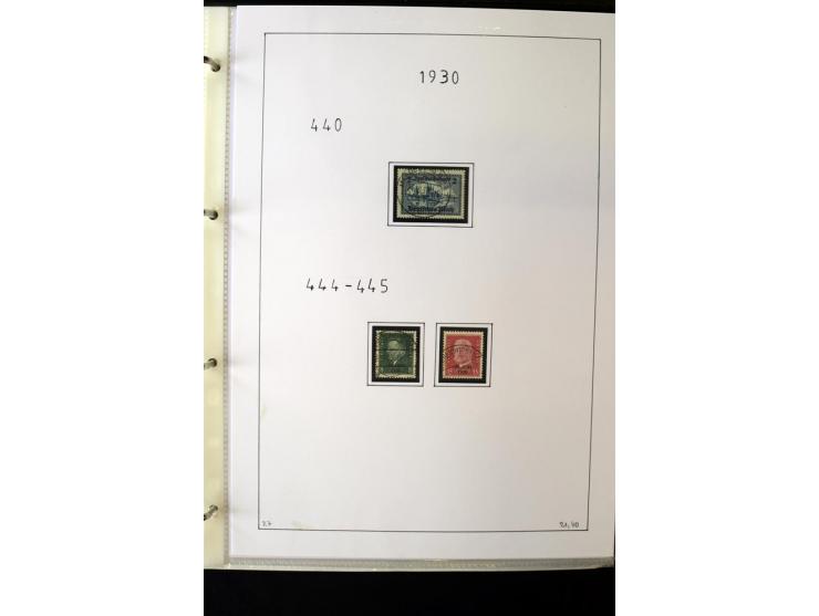 1923/45, gestempelte kpl. Sammlung mit u.a. Mi.-Nr. 346y, 356Xx, 357Xx, 393Y, 398X, 399X (Firmenlochung), 452b, Bl.2 (fleckig