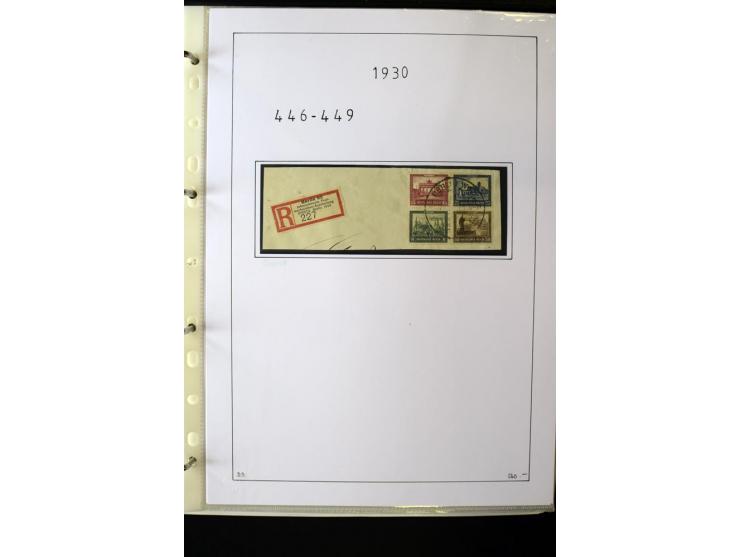 1923/45, gestempelte kpl. Sammlung mit u.a. Mi.-Nr. 346y, 356Xx, 357Xx, 393Y, 398X, 399X (Firmenlochung), 452b, Bl.2 (fleckig