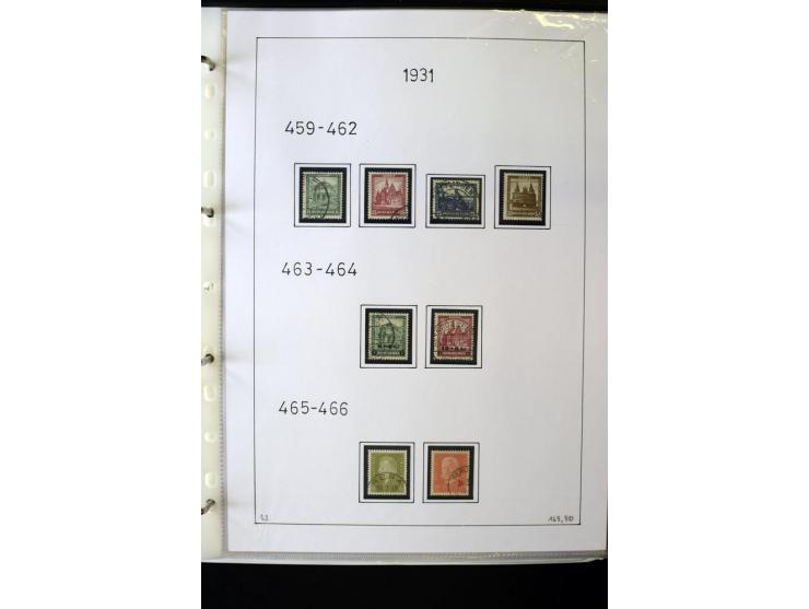 1923/45, gestempelte kpl. Sammlung mit u.a. Mi.-Nr. 346y, 356Xx, 357Xx, 393Y, 398X, 399X (Firmenlochung), 452b, Bl.2 (fleckig