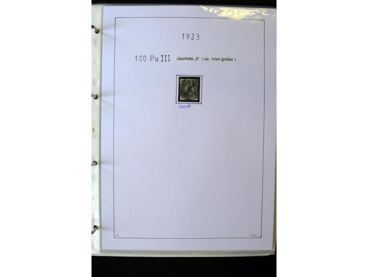 1923/45, gestempelte kpl. Sammlung mit u.a. Mi.-Nr. 346y, 356Xx, 357Xx, 393Y, 398X, 399X (Firmenlochung), 452b, Bl.2 (fleckig