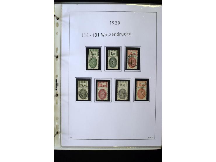 1923/45, gestempelte kpl. Sammlung mit u.a. Mi.-Nr. 346y, 356Xx, 357Xx, 393Y, 398X, 399X (Firmenlochung), 452b, Bl.2 (fleckig