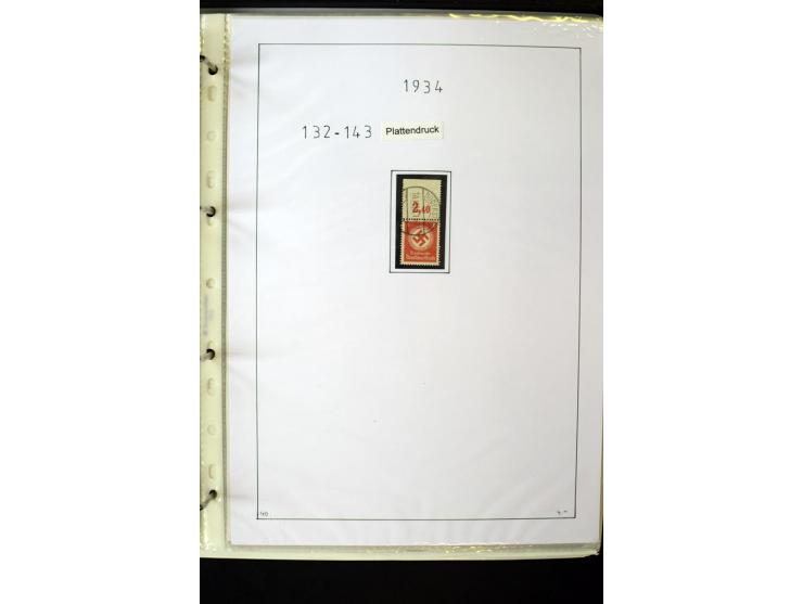 1923/45, gestempelte kpl. Sammlung mit u.a. Mi.-Nr. 346y, 356Xx, 357Xx, 393Y, 398X, 399X (Firmenlochung), 452b, Bl.2 (fleckig