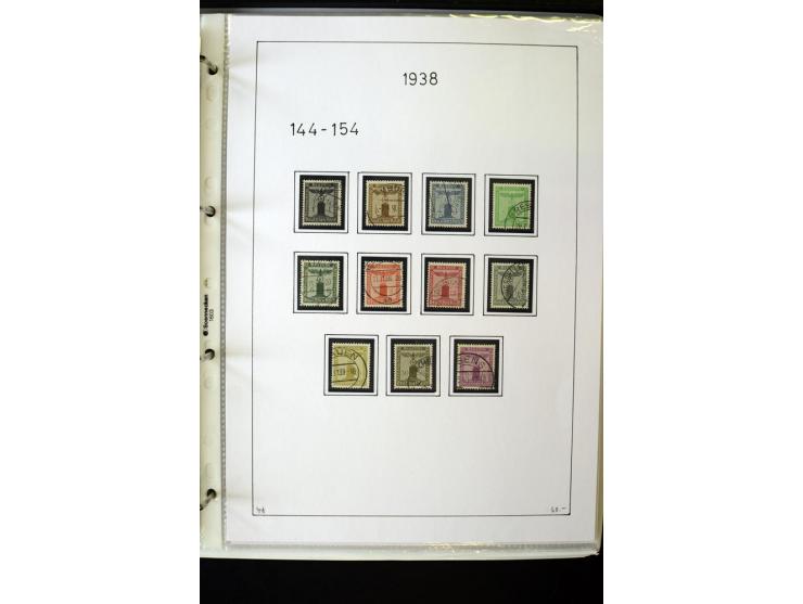 1923/45, gestempelte kpl. Sammlung mit u.a. Mi.-Nr. 346y, 356Xx, 357Xx, 393Y, 398X, 399X (Firmenlochung), 452b, Bl.2 (fleckig