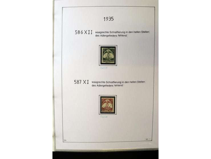 1923/45, gestempelte kpl. Sammlung mit u.a. Mi.-Nr. 346y, 356Xx, 357Xx, 393Y, 398X, 399X (Firmenlochung), 452b, Bl.2 (fleckig