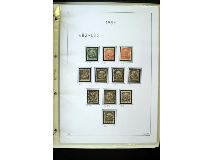 1923/45, gestempelte kpl. Sammlung mit u.a. Mi.-Nr. 346y, 356Xx, 357Xx, 393Y, 398X, 399X (Firmenlochung), 452b, Bl.2 (fleckig