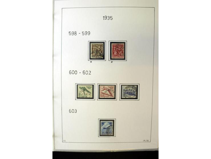 1923/45, gestempelte kpl. Sammlung mit u.a. Mi.-Nr. 346y, 356Xx, 357Xx, 393Y, 398X, 399X (Firmenlochung), 452b, Bl.2 (fleckig