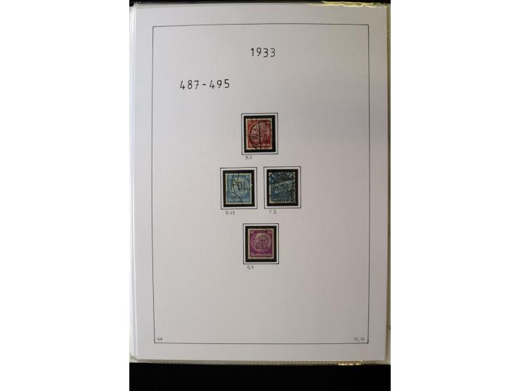 1923/45, gestempelte kpl. Sammlung mit u.a. Mi.-Nr. 346y, 356Xx, 357Xx, 393Y, 398X, 399X (Firmenlochung), 452b, Bl.2 (fleckig