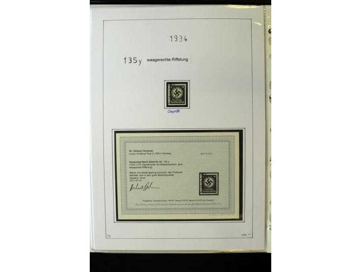 1923/45, gestempelte kpl. Sammlung mit u.a. Mi.-Nr. 346y, 356Xx, 357Xx, 393Y, 398X, 399X (Firmenlochung), 452b, Bl.2 (fleckig