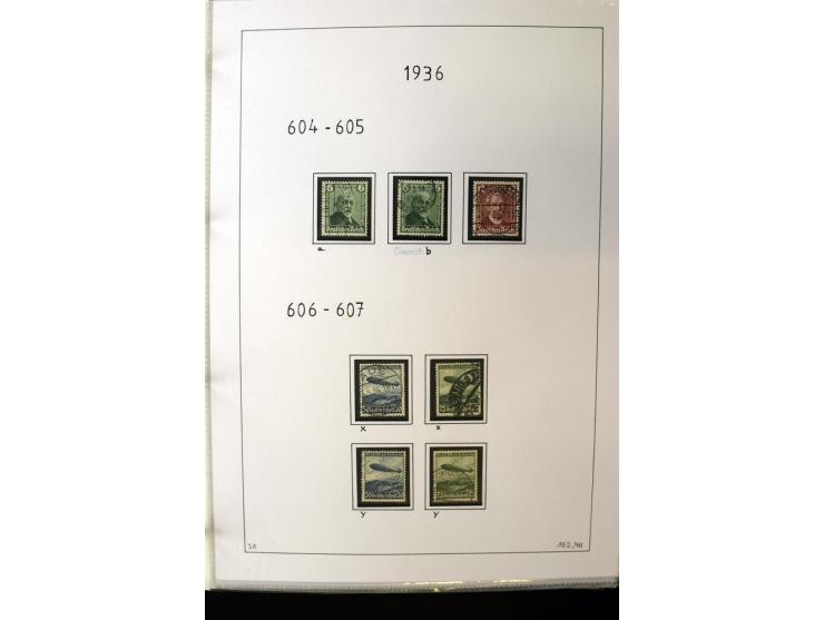 1923/45, gestempelte kpl. Sammlung mit u.a. Mi.-Nr. 346y, 356Xx, 357Xx, 393Y, 398X, 399X (Firmenlochung), 452b, Bl.2 (fleckig