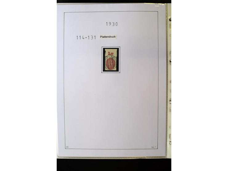 1923/45, gestempelte kpl. Sammlung mit u.a. Mi.-Nr. 346y, 356Xx, 357Xx, 393Y, 398X, 399X (Firmenlochung), 452b, Bl.2 (fleckig