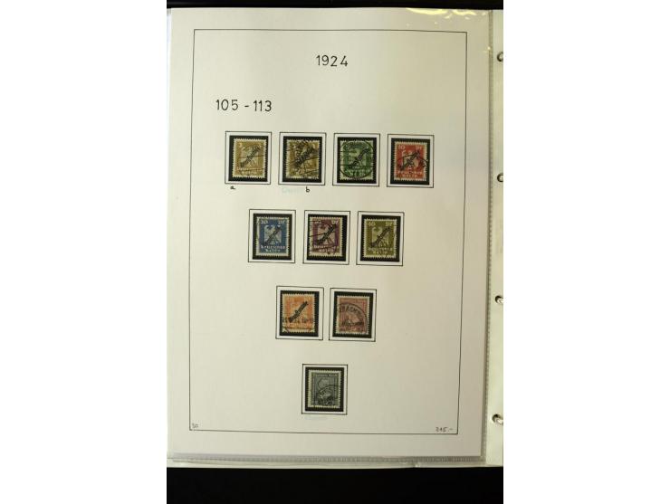 1923/45, gestempelte kpl. Sammlung mit u.a. Mi.-Nr. 346y, 356Xx, 357Xx, 393Y, 398X, 399X (Firmenlochung), 452b, Bl.2 (fleckig