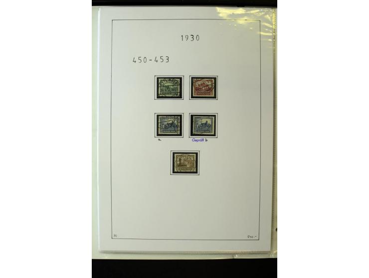 1923/45, gestempelte kpl. Sammlung mit u.a. Mi.-Nr. 346y, 356Xx, 357Xx, 393Y, 398X, 399X (Firmenlochung), 452b, Bl.2 (fleckig