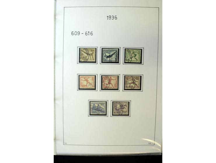 1923/45, gestempelte kpl. Sammlung mit u.a. Mi.-Nr. 346y, 356Xx, 357Xx, 393Y, 398X, 399X (Firmenlochung), 452b, Bl.2 (fleckig