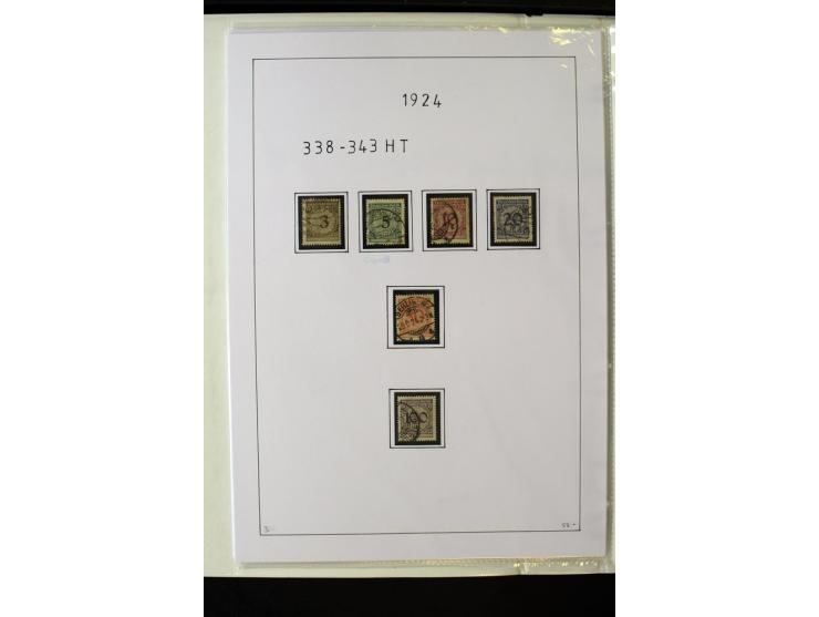 1923/45, gestempelte kpl. Sammlung mit u.a. Mi.-Nr. 346y, 356Xx, 357Xx, 393Y, 398X, 399X (Firmenlochung), 452b, Bl.2 (fleckig