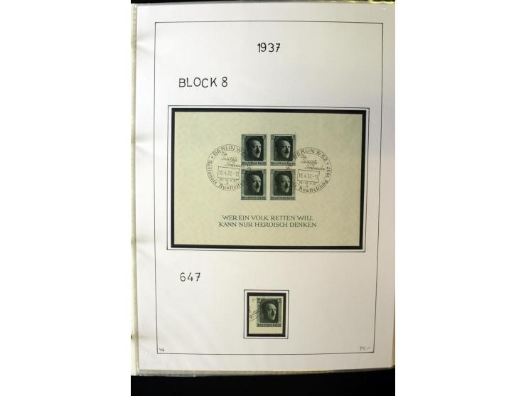 1923/45, gestempelte kpl. Sammlung mit u.a. Mi.-Nr. 346y, 356Xx, 357Xx, 393Y, 398X, 399X (Firmenlochung), 452b, Bl.2 (fleckig