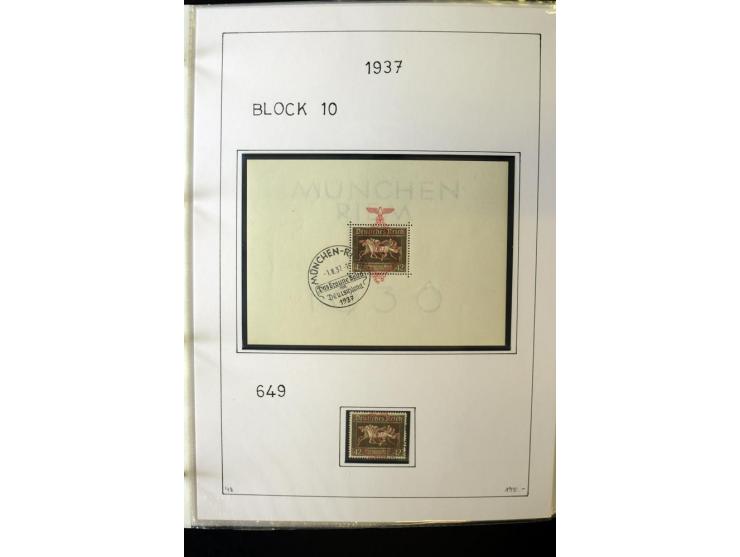 1923/45, gestempelte kpl. Sammlung mit u.a. Mi.-Nr. 346y, 356Xx, 357Xx, 393Y, 398X, 399X (Firmenlochung), 452b, Bl.2 (fleckig