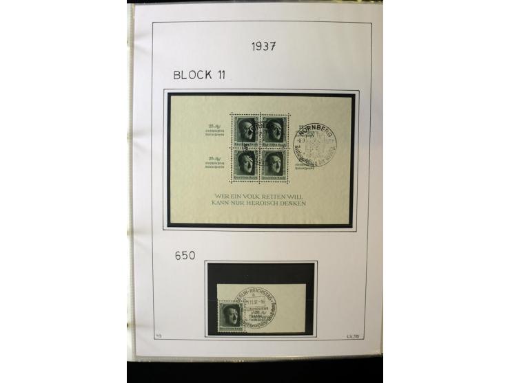1923/45, gestempelte kpl. Sammlung mit u.a. Mi.-Nr. 346y, 356Xx, 357Xx, 393Y, 398X, 399X (Firmenlochung), 452b, Bl.2 (fleckig