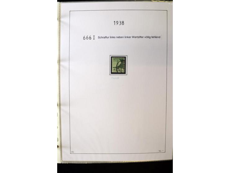 1923/45, gestempelte kpl. Sammlung mit u.a. Mi.-Nr. 346y, 356Xx, 357Xx, 393Y, 398X, 399X (Firmenlochung), 452b, Bl.2 (fleckig