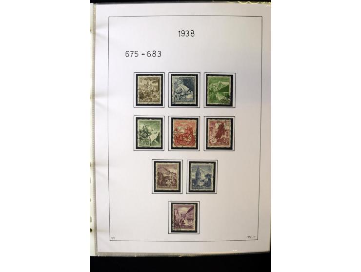 1923/45, gestempelte kpl. Sammlung mit u.a. Mi.-Nr. 346y, 356Xx, 357Xx, 393Y, 398X, 399X (Firmenlochung), 452b, Bl.2 (fleckig