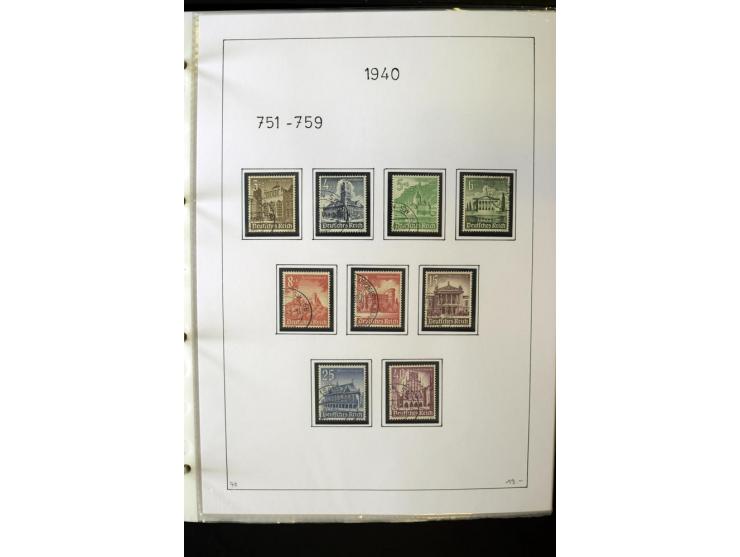 1923/45, gestempelte kpl. Sammlung mit u.a. Mi.-Nr. 346y, 356Xx, 357Xx, 393Y, 398X, 399X (Firmenlochung), 452b, Bl.2 (fleckig