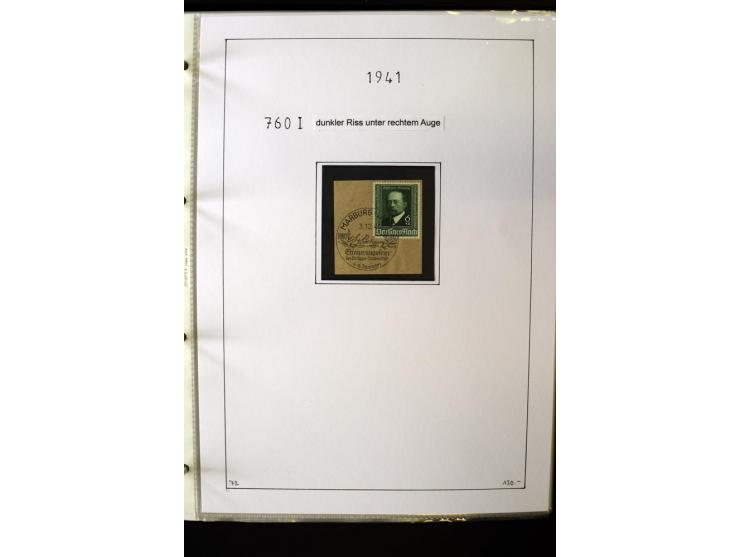 1923/45, gestempelte kpl. Sammlung mit u.a. Mi.-Nr. 346y, 356Xx, 357Xx, 393Y, 398X, 399X (Firmenlochung), 452b, Bl.2 (fleckig
