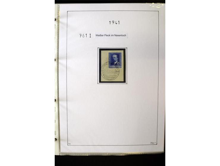1923/45, gestempelte kpl. Sammlung mit u.a. Mi.-Nr. 346y, 356Xx, 357Xx, 393Y, 398X, 399X (Firmenlochung), 452b, Bl.2 (fleckig