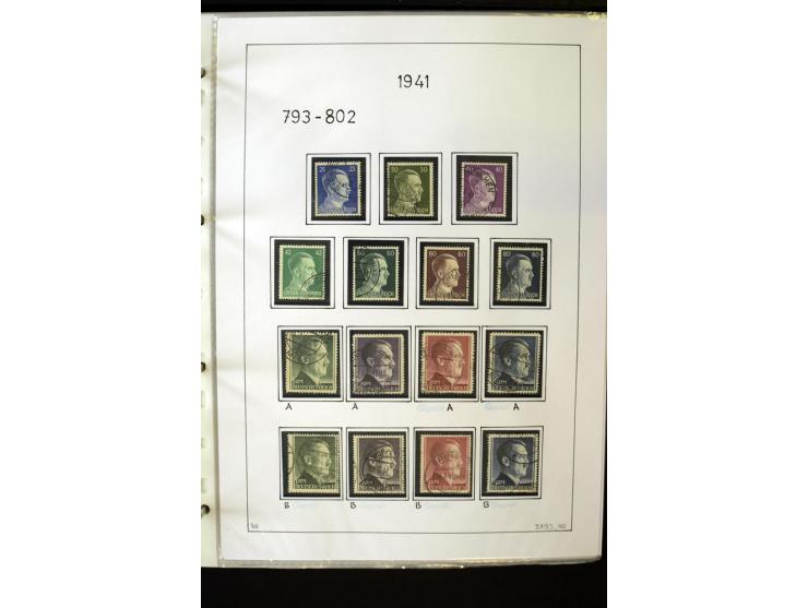 1923/45, gestempelte kpl. Sammlung mit u.a. Mi.-Nr. 346y, 356Xx, 357Xx, 393Y, 398X, 399X (Firmenlochung), 452b, Bl.2 (fleckig