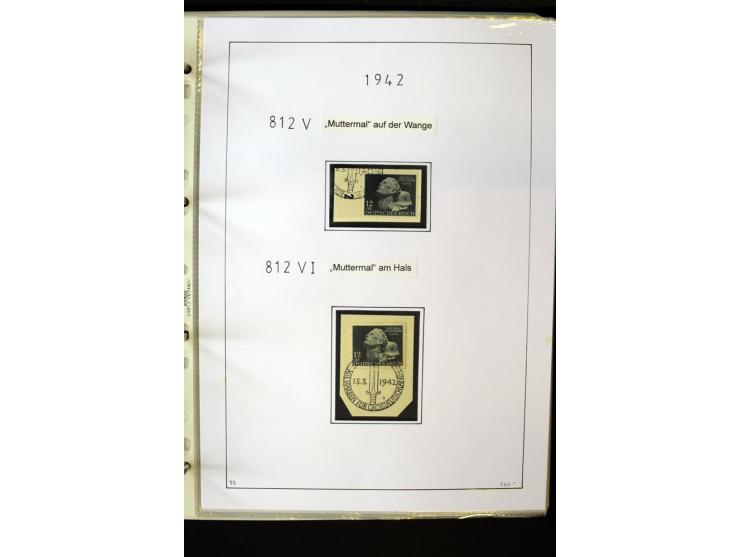 1923/45, gestempelte kpl. Sammlung mit u.a. Mi.-Nr. 346y, 356Xx, 357Xx, 393Y, 398X, 399X (Firmenlochung), 452b, Bl.2 (fleckig