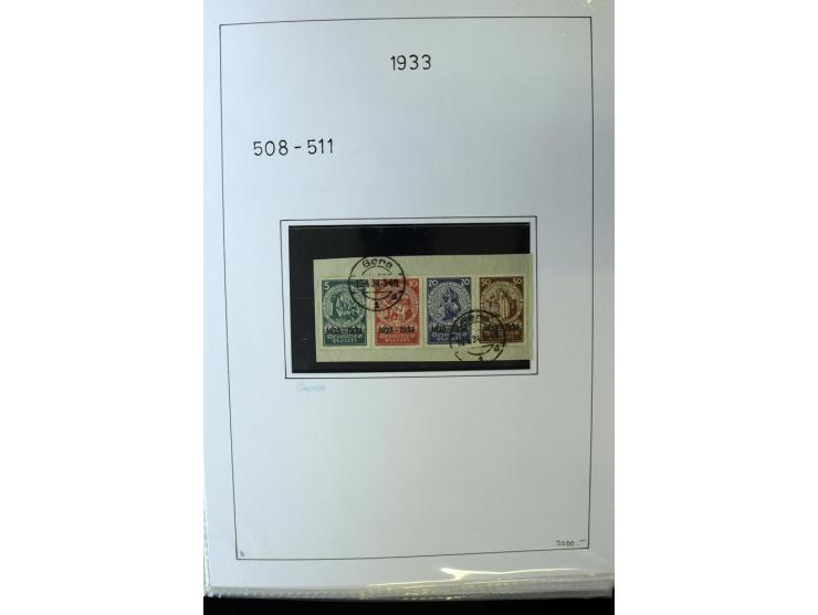 1923/45, gestempelte kpl. Sammlung mit u.a. Mi.-Nr. 346y, 356Xx, 357Xx, 393Y, 398X, 399X (Firmenlochung), 452b, Bl.2 (fleckig