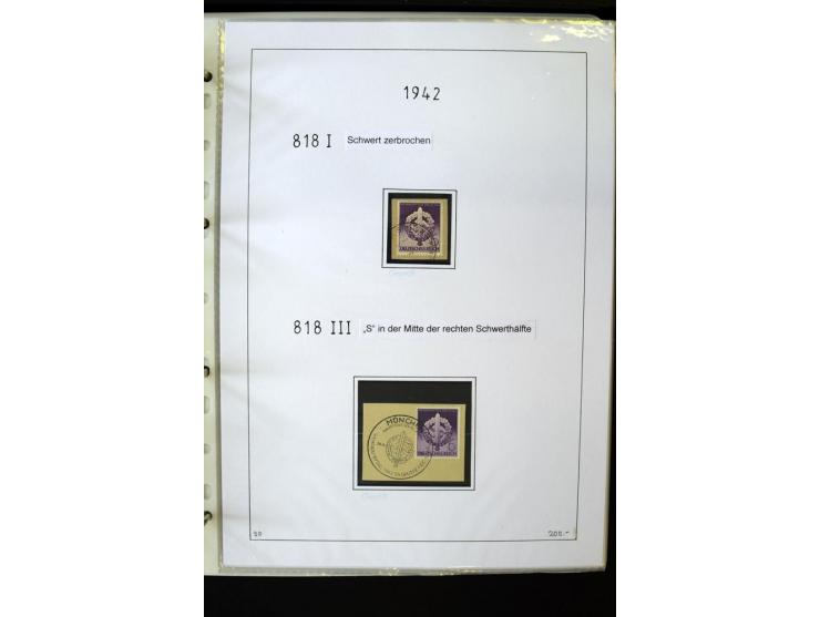 1923/45, gestempelte kpl. Sammlung mit u.a. Mi.-Nr. 346y, 356Xx, 357Xx, 393Y, 398X, 399X (Firmenlochung), 452b, Bl.2 (fleckig