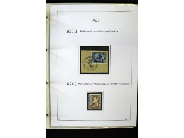 1923/45, gestempelte kpl. Sammlung mit u.a. Mi.-Nr. 346y, 356Xx, 357Xx, 393Y, 398X, 399X (Firmenlochung), 452b, Bl.2 (fleckig