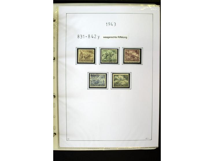 1923/45, gestempelte kpl. Sammlung mit u.a. Mi.-Nr. 346y, 356Xx, 357Xx, 393Y, 398X, 399X (Firmenlochung), 452b, Bl.2 (fleckig