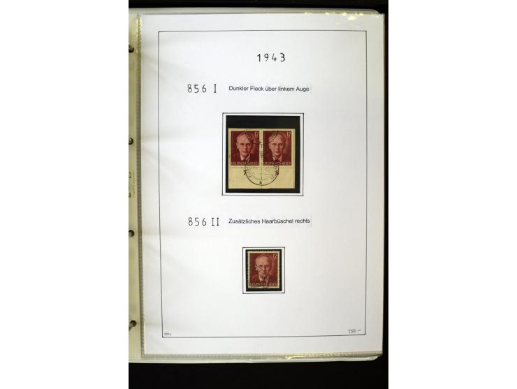 1923/45, gestempelte kpl. Sammlung mit u.a. Mi.-Nr. 346y, 356Xx, 357Xx, 393Y, 398X, 399X (Firmenlochung), 452b, Bl.2 (fleckig