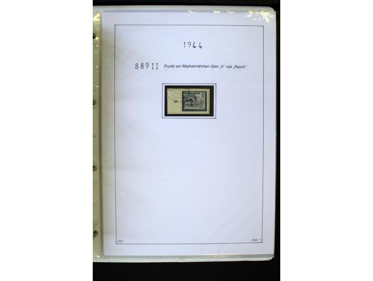 1923/45, gestempelte kpl. Sammlung mit u.a. Mi.-Nr. 346y, 356Xx, 357Xx, 393Y, 398X, 399X (Firmenlochung), 452b, Bl.2 (fleckig