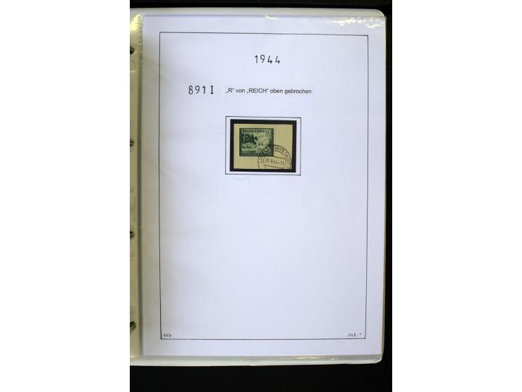 1923/45, gestempelte kpl. Sammlung mit u.a. Mi.-Nr. 346y, 356Xx, 357Xx, 393Y, 398X, 399X (Firmenlochung), 452b, Bl.2 (fleckig