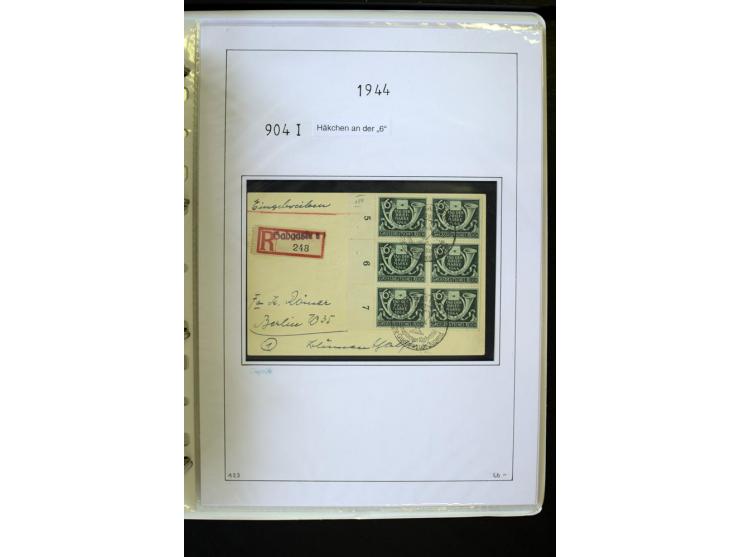1923/45, gestempelte kpl. Sammlung mit u.a. Mi.-Nr. 346y, 356Xx, 357Xx, 393Y, 398X, 399X (Firmenlochung), 452b, Bl.2 (fleckig