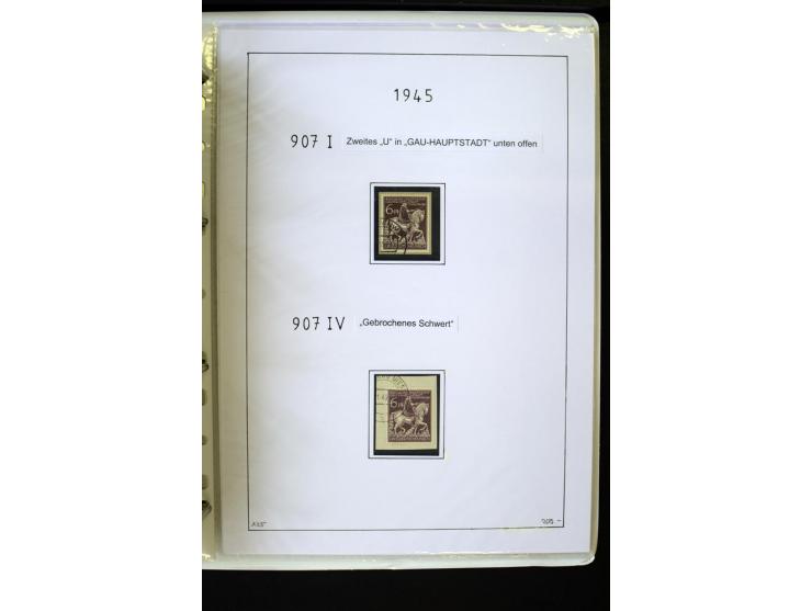 1923/45, gestempelte kpl. Sammlung mit u.a. Mi.-Nr. 346y, 356Xx, 357Xx, 393Y, 398X, 399X (Firmenlochung), 452b, Bl.2 (fleckig