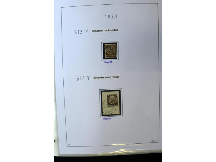 1923/45, gestempelte kpl. Sammlung mit u.a. Mi.-Nr. 346y, 356Xx, 357Xx, 393Y, 398X, 399X (Firmenlochung), 452b, Bl.2 (fleckig