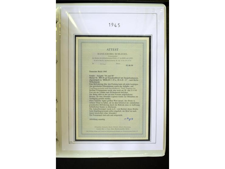 1923/45, gestempelte kpl. Sammlung mit u.a. Mi.-Nr. 346y, 356Xx, 357Xx, 393Y, 398X, 399X (Firmenlochung), 452b, Bl.2 (fleckig